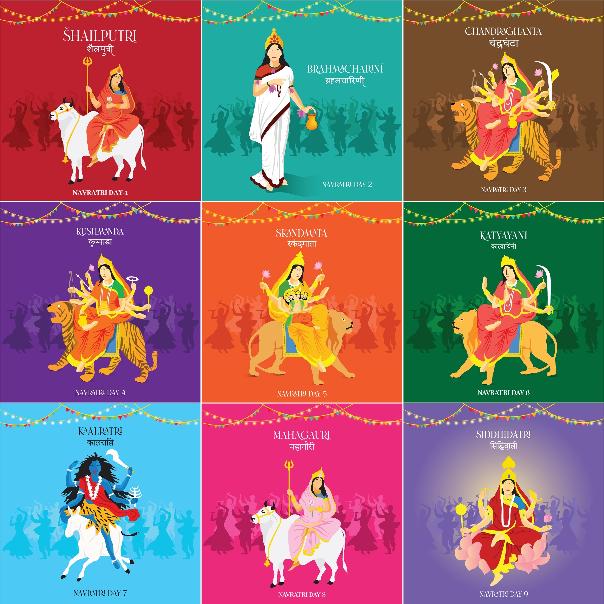 nine avatars of goddess durga navratri